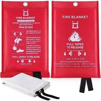 Couvertures Anti-feu Ignifuge pour Maison Cuisine - Couverture d'incendie de Secours Fibre Verre idéal la Fourneau Garage Bureau Camping Caravane Gril 1M x1M (2 Fire Blankets)