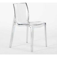 Lot de 16 chaises Femme Fatale Grand Soleil transparentes promo Bar Restaurant - Transparent