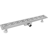 Aica Sanitaire – Caniveau de douche italienne 120 cm – Acier inoxydable 100% SUS304 – Siphon à fente latérale – Débit 40-50 L/min – Installation facile