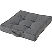 Cuscino quadrato in cotone imbottito 50x50 cm con maniglia Living - Grey