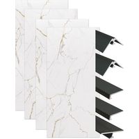 ONDEE - Kit instalación paneles murales nicho ORMA mármol blanco 200cm perfil negro