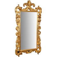 WOOD Hanging Wall Mirror GOLD LEAF FINISH MADE IN ITALY