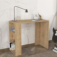 Scrivania studio ufficio 3 scaffali 90x40x74cm moderno in legno Netenya