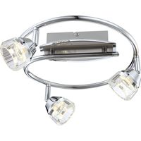 Plafoniera a LED rotonda cromata soggiorno sala da pranzo faretto in cristallo mobile Globo 56179-3