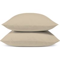 Lot de 2 Taies d'oreiller 100% Percale de coton - Kaki - 65x65cm
