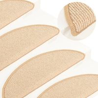 Vidaxl – Tapis d'escalier antidérapant 15 pièces 56 x 17 x 3 cm crème – 100 % PP – Lavables avec rubans adhésifs double face