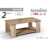 Niedriger Couchtisch für Wohnzimmer Eiche cm 100x 50 x 40 h