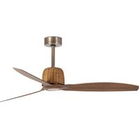 FARO Ventilatore a soffitto in acciaio con 3 pale in ABS colore oro vecchio-noce Ø1280 mm Weaver Fan FARO-33436