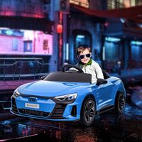 Auto elettrica per bambini da 12V - Veicolo elettrico con telecomando parentale incluso - Velocità massima 5 km/h - Effetti sonori e luminosi - Audi RS E-tron GT blu