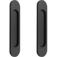 2 pezzi maniglie ovali per porte scorrevoli autoadesive in lega di alluminio nero opaco senza foratura per porte scorrevoli, finestre di armadietti 148 cm