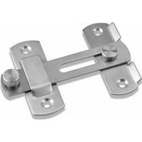 Verrou de porte coulissante, verrou à bascule, pêne dormant avec vis pour porte, fenêtre, armoire et jardin, alliage de zinc finition brossée (S)