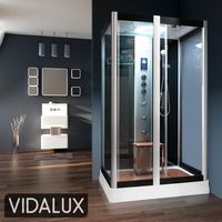 Vidalux Alto Hydro Shower 1200 x 900 Black Glass