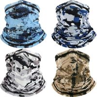 4 Pièces Cache Cou Elastique pour Homme et Femme, Camouflage Bandana Tour de Cou Coupe-Vent et Respirant Snood à Séchage Rapide pour Moto, Cyclisme, Ski, Randonnée, Course à Pied