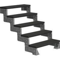 Dolle Außentreppe Gardentop 90-110cm Geschosshöhe mit Trimax anthrazit 80cm breit ohne Geländer