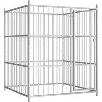 Vidaxl – Chenil d'extérieur pour chiens 150 x 150 x 185 cm – Construction en acier robuste – Système de verrouillage à loquet – Ventilation optimale
