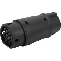 Ortviai Adaptateur de charge pour véhicule électrique Type 1 vers Type 2, 32 A, 230 V, IP54, résistant au feu