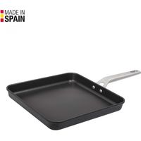 Grill Plancha 28X28Cm Liso Con Mango Induccion Aluminio/Fundido Aire Valira