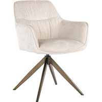 Fauteuil pivotant Aline chenille CHR - Blanc neige et pieds brossés or
