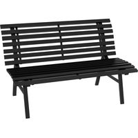 Panchina da Esterno in Alluminio a 2 Posti a Doghe, 123x67x79cm, Nero