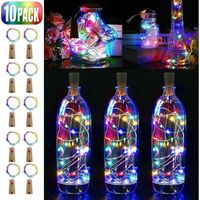 10 Led Wine Bottle Lights, Led Fairy Lights, Copper Wire Battery Wine Bottle Lights With Cork Light Garland For Diy Decoration Christmas Party Lig