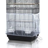 Birdcage Cover - Mesh Seed Catcher Skirt - For Parrot Cage Night Cover - 200 x 40 cm - White - 1 Piece