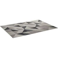 Alfombra de Salón Moderna de Terciopelo 230x160 cm Alfombra Geométrica para Dormitorio Oficina Gris