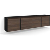 Skraut Home - Mobile TV Soggiorno, Ampio spazio a disposizione, 207x35x50cm, Per TV fino a 80", Sospeso, da appendere, Stile moderno, Rovere scuro e Nero