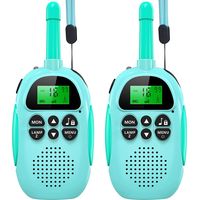 Lot de 2 talkies-walkies rechargeables pour enfants - Cadeau idéal pour Noël ou un anniversaire, avec lampe torche intégrée, pour les activités de plein air, le camping et la randonnée.