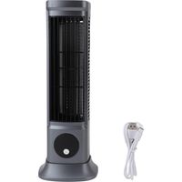 Ortviai Ventilateur sur pied sans pale USB 3 vitesses, silencieux (20 dB), gris – 11 x 10 x 29 cm, moteur DC