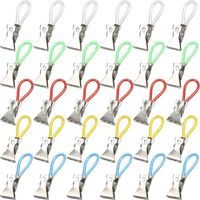 30 Pcs Accoche Tochon Cuisine, Pince Seviette, Cinte Pince, Pince Tochon de Cuisine, Clips Attache Tochon Cuisine, Pote-tochons de Cuisine pou Salle de Bain Cuisine Amoies