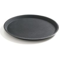 Rundes, rutschfestes Kellnertablett, Durchmesser 40 cm – schwarz