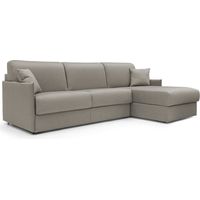 Evans Divano letto angolare con penisola in morbido tessuto impermeabile T13 232 cm Destro (mat. 120x197) tortora
