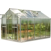 GFP Invernadero Saphir 5 estructura de aluminio 259x322 cm, placas alveolares de 8 mm, con sistema de apertura automático de ventanas y base de cimentación metálica