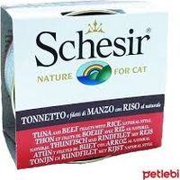 SCHESIR pour chats adultes au jus naturel Thon au bœuf et riz 85 g