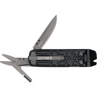 Gerber Multi-Tool con 7 Funzioni, Coltello con Lama Liscia e Clip da Cintura, Lockdown Slim Pry, Ghisa/5Cr15Mov, Onyx, 30-001735