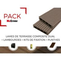 PACK 1 m² lame de terrasse composite Dual ACCESSOIRES (4 coloris) 3600mm - Coloris - Beige clair, Epaisseur - 25mm, Largeur - 14 cm, Longueur - 360 cm