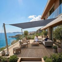 Jardinion Sonnensegel Rechteckig - 2 x 4m, Grau