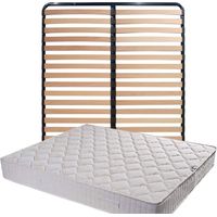Materasso in Tessuto Ignifugo 140x200 + Rete Smontabile + Piedi + Proteggi Materasso in Omaggio - Altezza 20 cm - Comfort Molto Rigido - Schiuma Estremamente Durevole in Poli-Latex Brevettato - Antinc