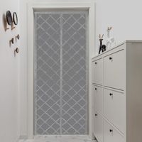 Rideau de porte thermique - Protection contre le froid - Isolation thermique - Rideau de porte magnétique - Pour porte de balcon - Gris