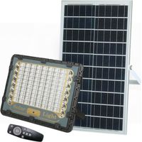 Faro Led 150W con Pannello Solare Luce Fredda 6500K con Indicatore Carica