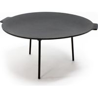 Wiltec Plancha redonda barbacoa Ø44cm horno holandés, altura 23cm, 3 patas, hierro fundido, antiadherente