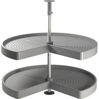 Emuca – Plateau pivotant 3/4 module 900mm – 2 plateaux 810mm – Capacité 20kg – Montage facile – Plastique gris recyclé