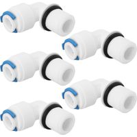 5er-Pack 1/4 Außengewinde auf 1/4 Außengewinde 90°-Kniestückverschraubungen zum Einbau von Ersatzfiltergehäusen für Umkehrosmose-Wasserfiltersysteme