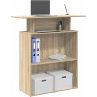 Vidaxl – Bureau de réception chêne sonoma 100x40x104 cm – Bois d'ingénierie résistant à l'humidité – Étagère intégrée pour rangement – Installation facile