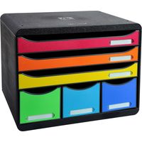 Exacompta 306798D bandeja de escritorio/organizador Plástico Negro, Multicolor