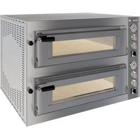 Four à pizza électrique - 2x4 pizzas 35 cm - Double chambre - 50-400°C - Sole réfractaire - 11,5 kW - Diverso