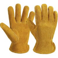 Guanti da esterno, guanti da lavoro in pelle, resistenti all'usura e traspiranti, per il taglio del legno, gialli, taglia S, 23 cm