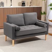Modern 2-Seater Sofa, Velvet, Grey