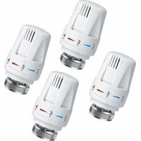 Ensemble de 4 têtes de vanne thermostatique, accessoires de vanne thermostatique, tête de vanne thermostatique de radiateur, tête de remplacement de vanne de radiateur, convient pour thermostat blanc