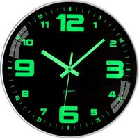 Luminous Wall Clock Silent Fluorescent Wall Pendulum Night Light Large Decorative Clock for Bedroom Kitchen Living Room Office